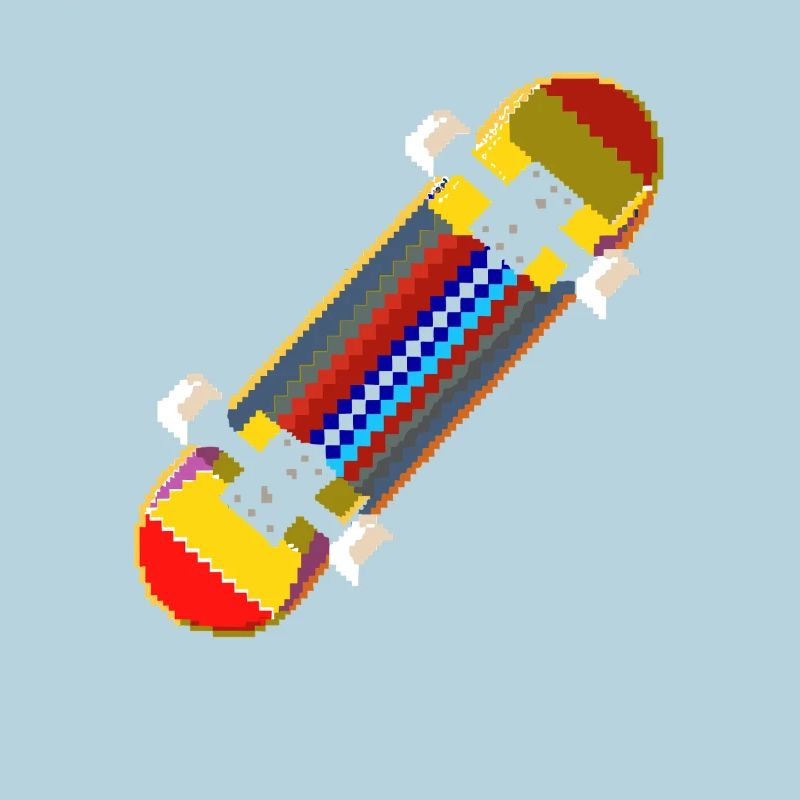 Skateboard Pixel Graphic