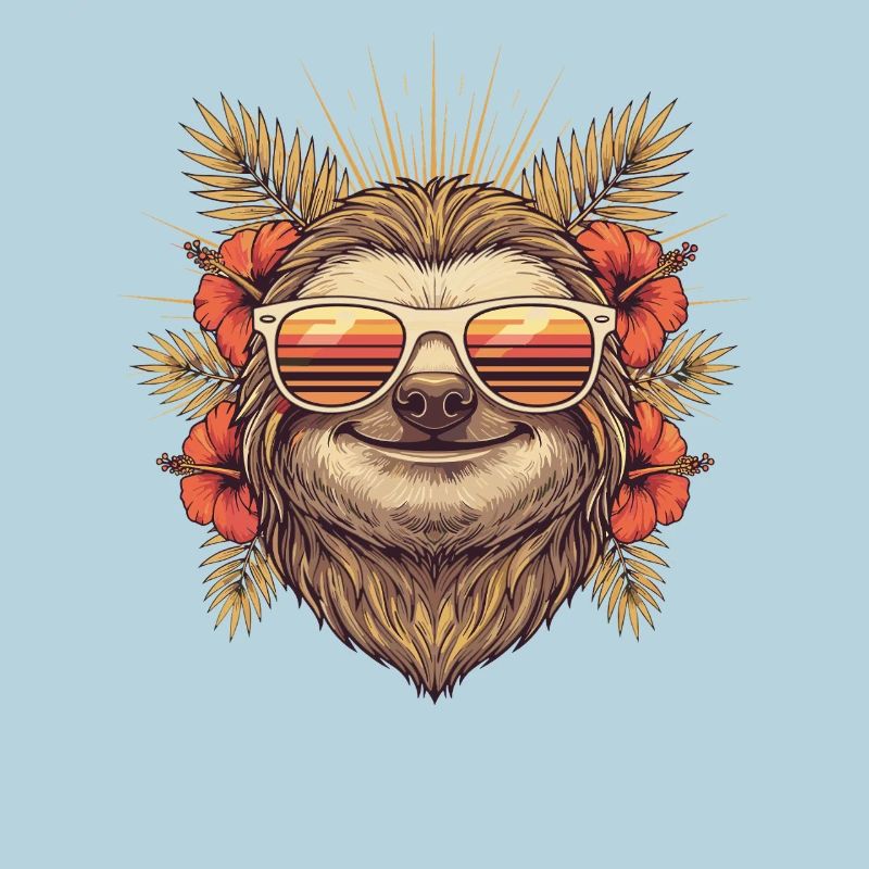 Sonnen-Sloth mit Hibiskusbrille