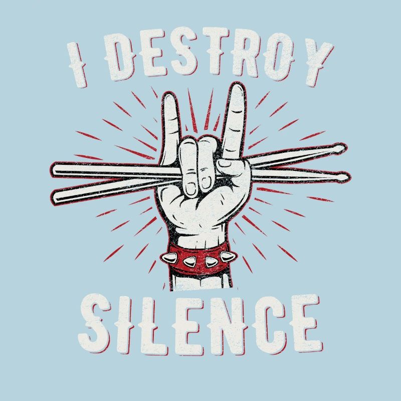 I Destroy Silence Drummer Hand Graphic