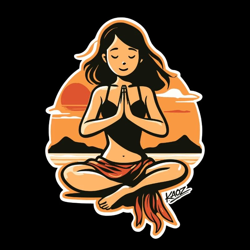 Sunset Meditation Silhouette