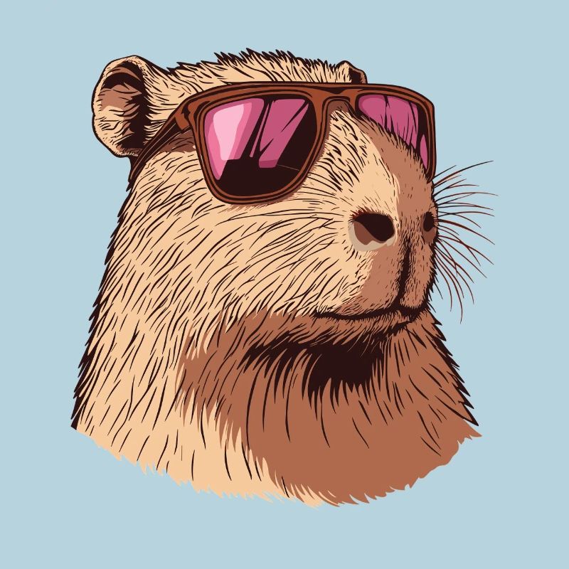 Capybara mit Pinker Sonnenbrille