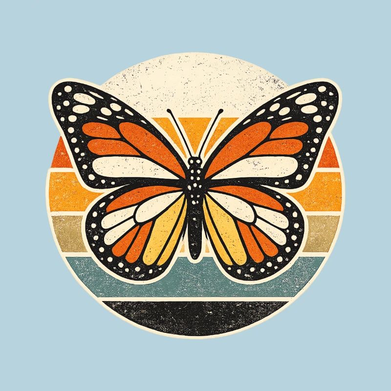 Butterfly Retro Sunset