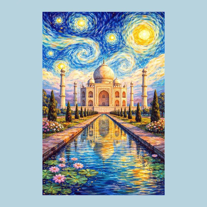 Taj Mahal Starry Night Impression