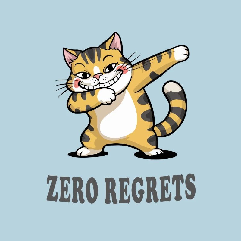 Zero Regrets Funny Cat Sarcasm Design