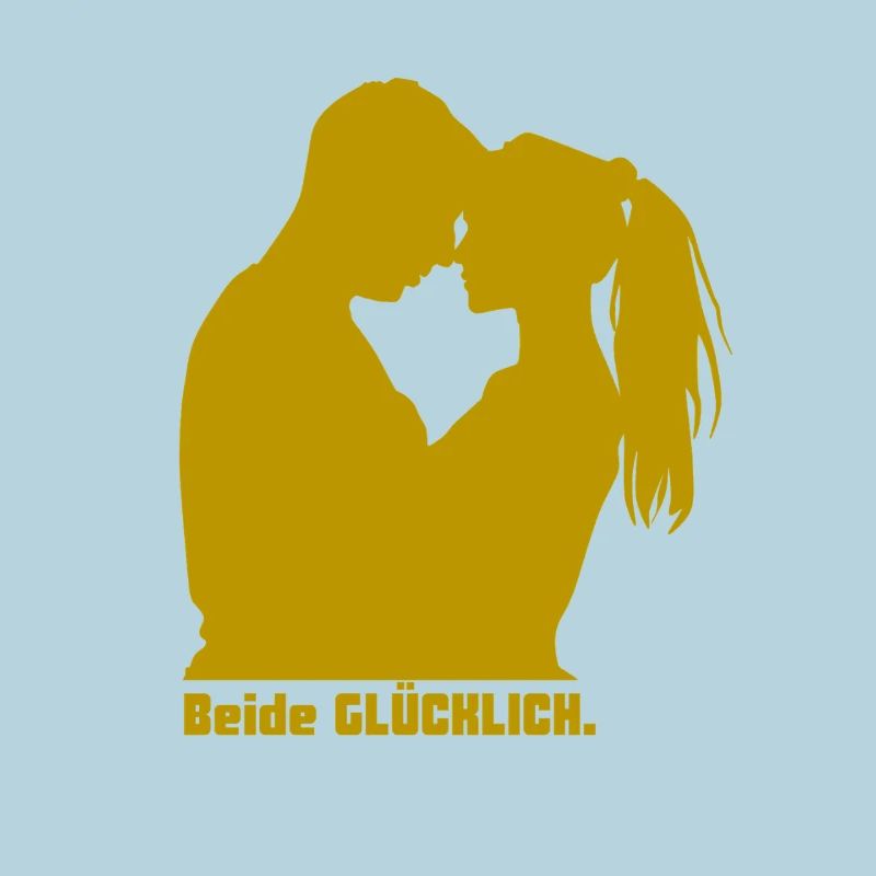 Beide Glücklich Kuss Silhouette