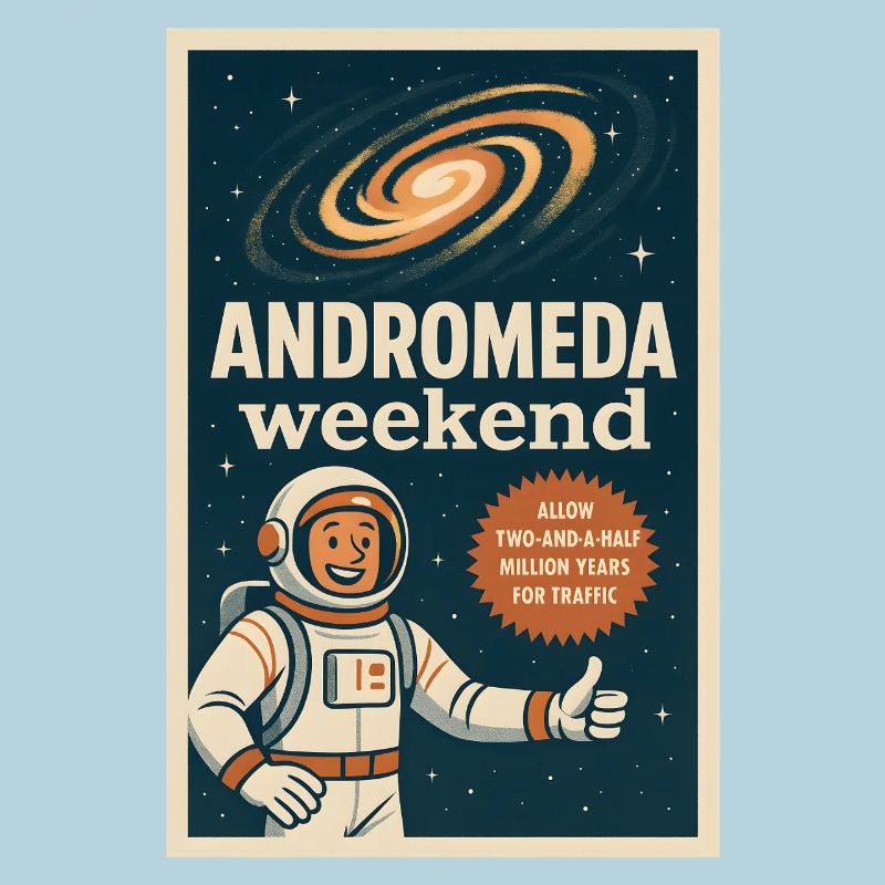 Week-end d’Andromède | Humour spatial rétro