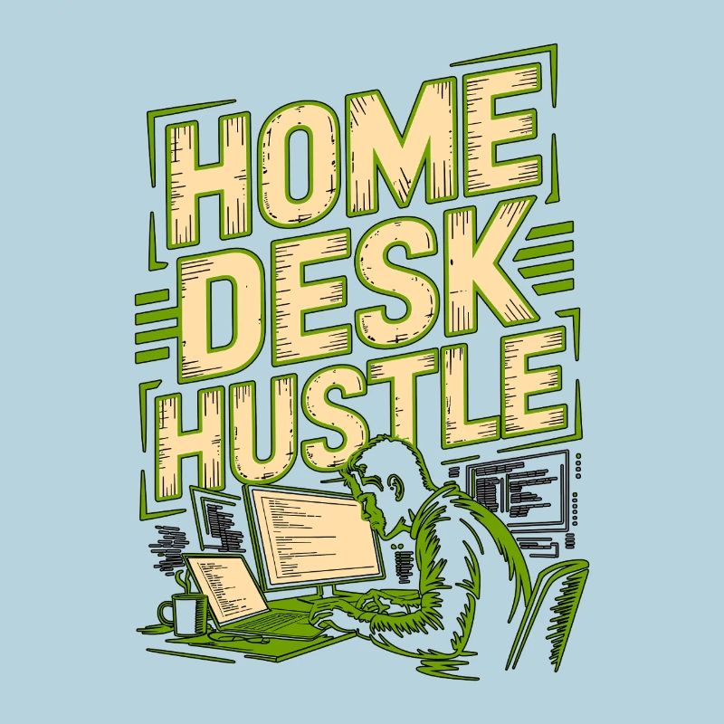 Remote Developer Home Desk Hustle Remote Coder