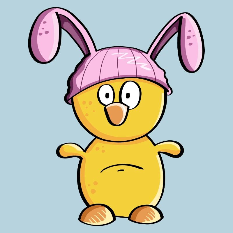 Little chick with Easter bunny hat - Easter