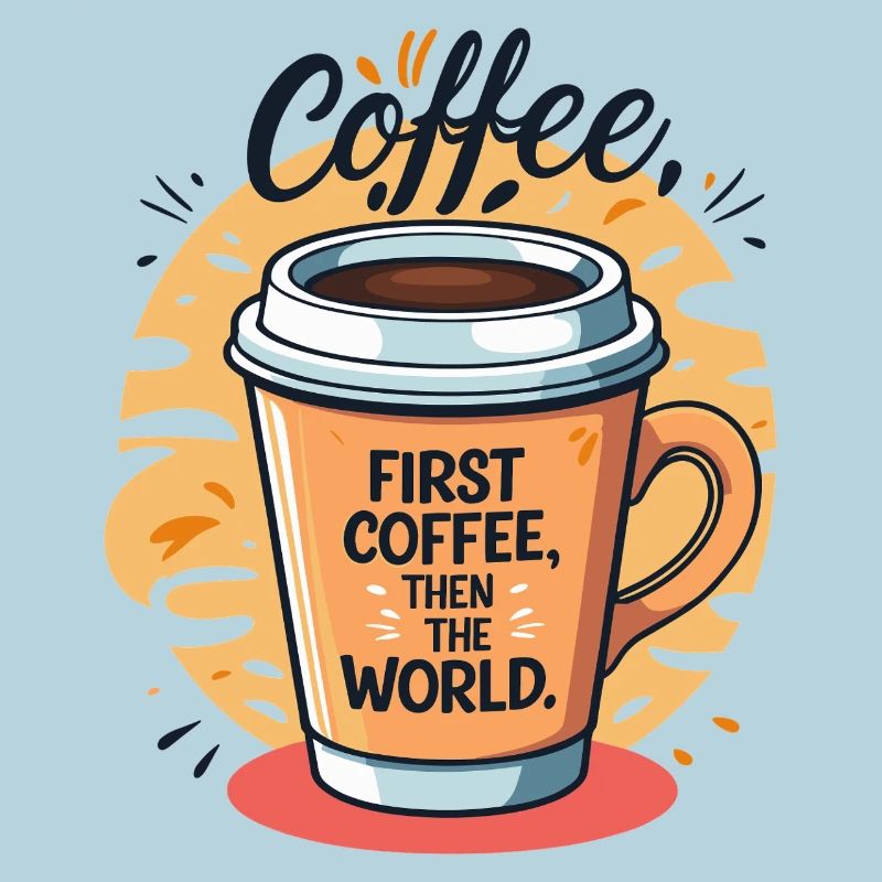 Motivierende Kaffeetasse mit Spruch