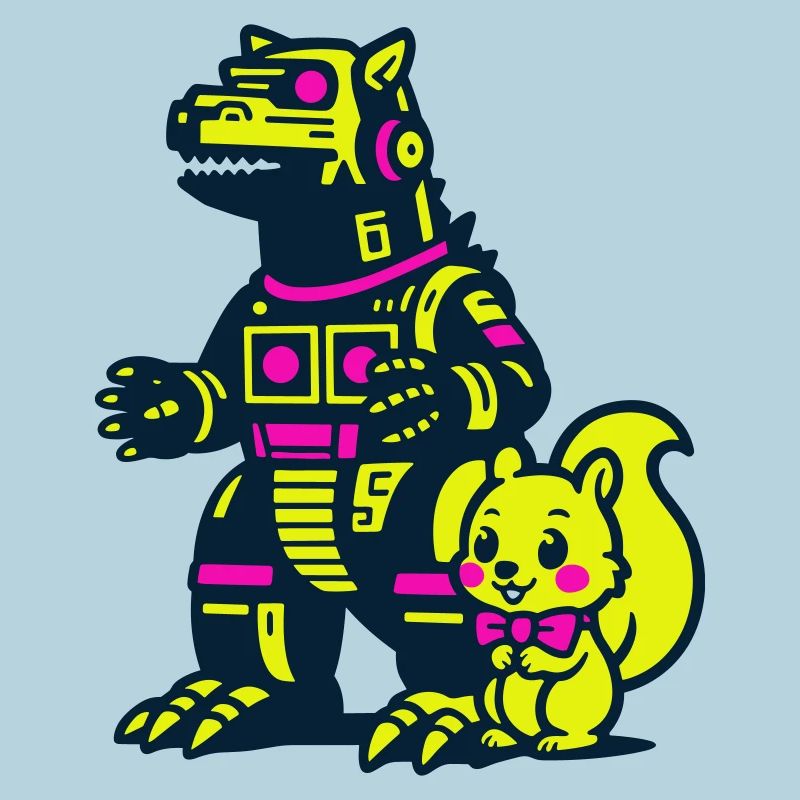 Mecha Dragon avec écureuil