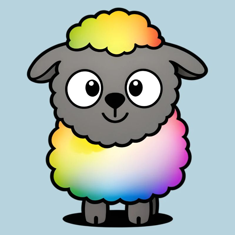 Regenbogen-Fluffiges Schaf