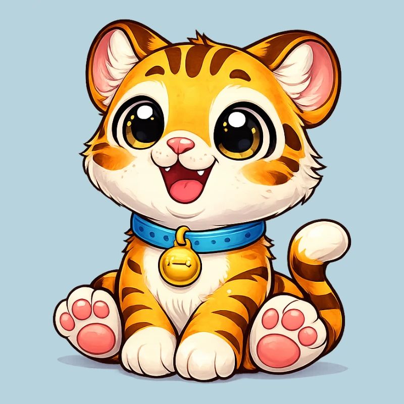 Kätzchen-Tiger mit Glöckchen