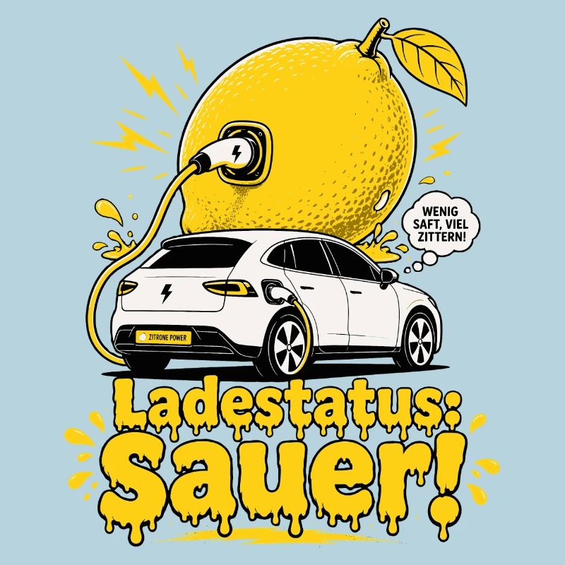 Ladestatus Sauer, E Auto Satire.