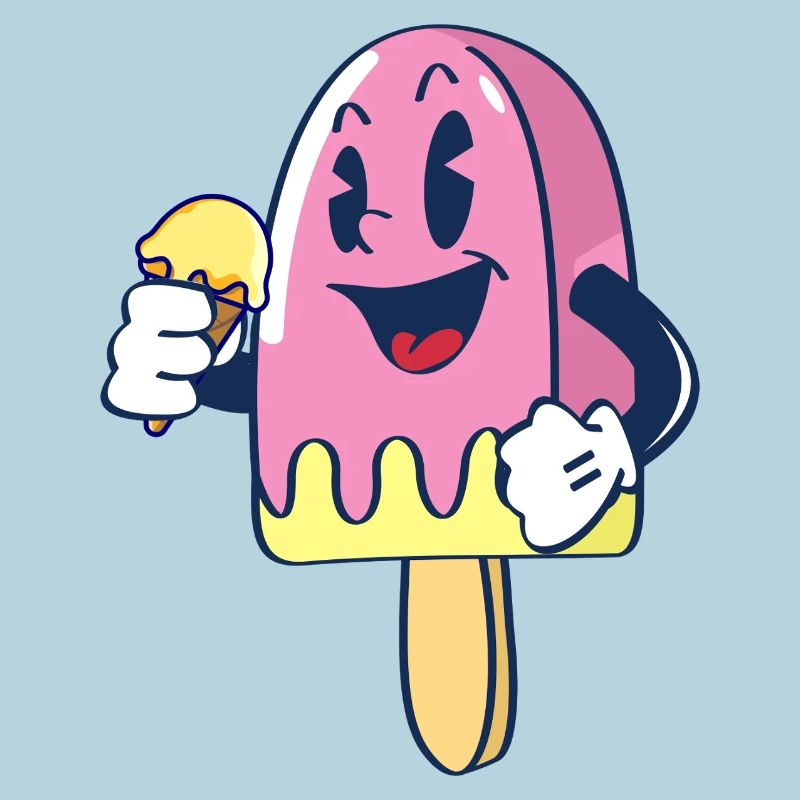 Fröhlicher Kindereis Charakter Eiscreme Eis