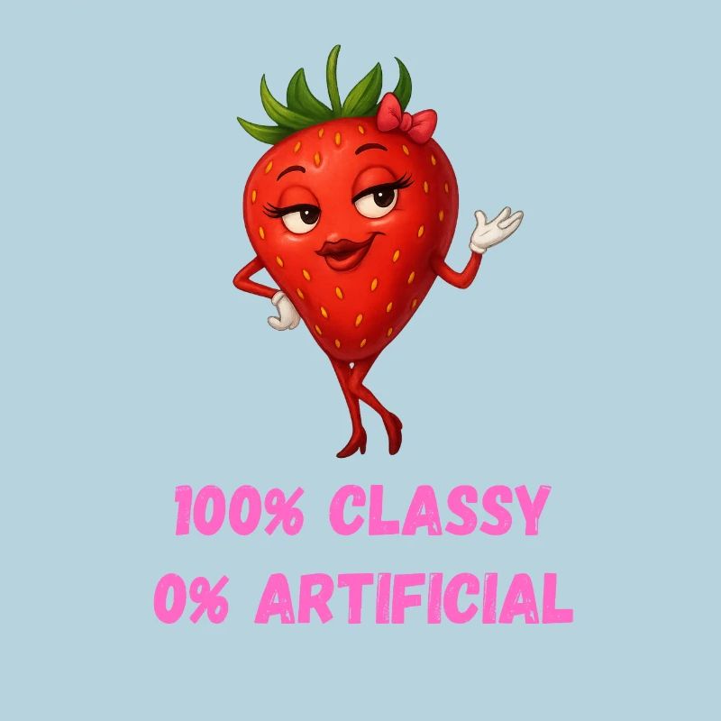 Strawberry Diva Elegant Fruit Cartoon