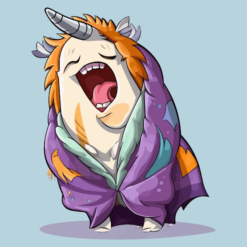 Licorne bâilleuse avec écharpe