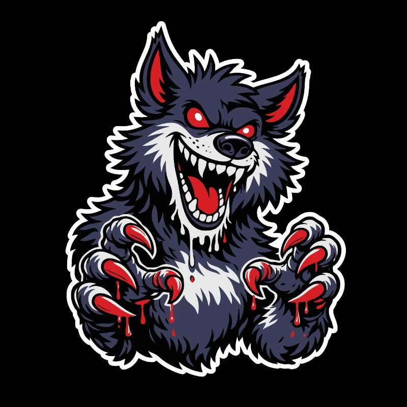 Werewolf with red claws