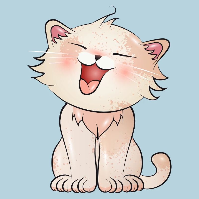 Mignon chat miaulé dans le style comique