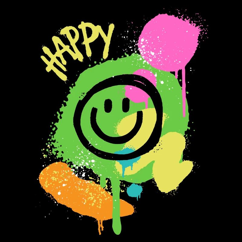 Graffiti Happy Smiley Farbklecks