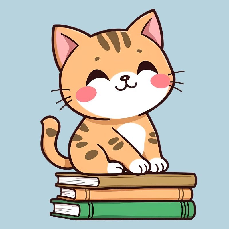Chat avec des livres