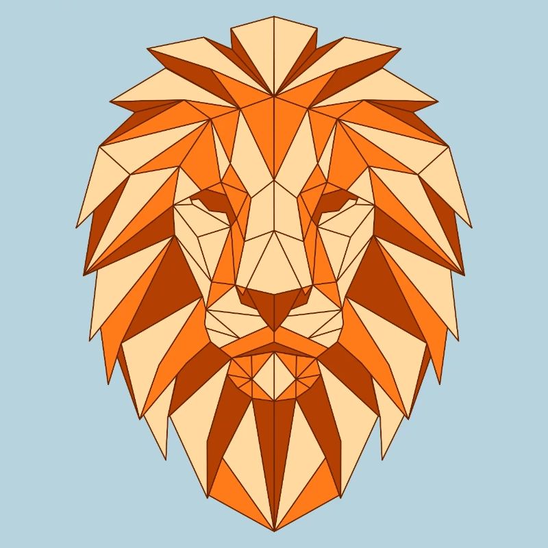 Geometric lion head
