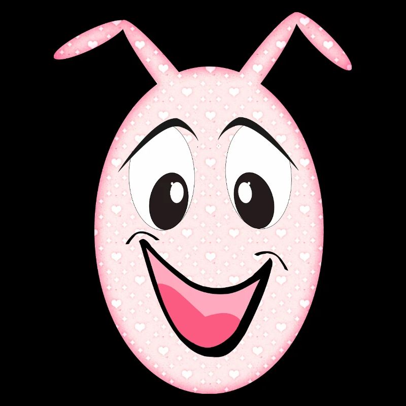 Petit monstre mignon Visage de lapin Coeurs