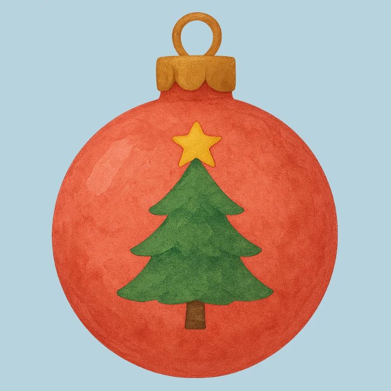 Weihnachtskugel mit Tannenbaum