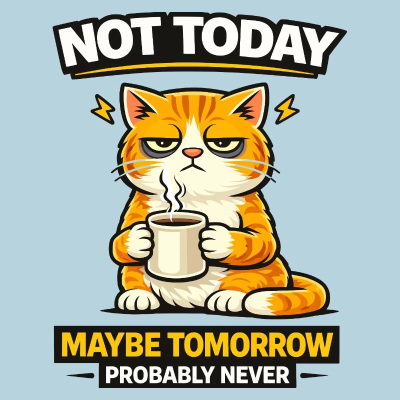 Nicht heute Katzenkaffee-Prokrastination
