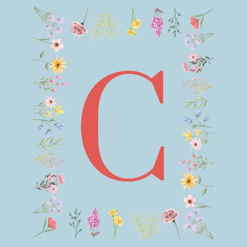 Floral initials "C", letters monogram