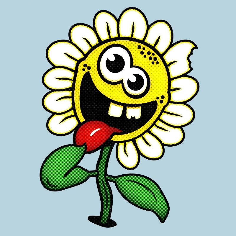 Drôle de fleur heureuse / fleur folle