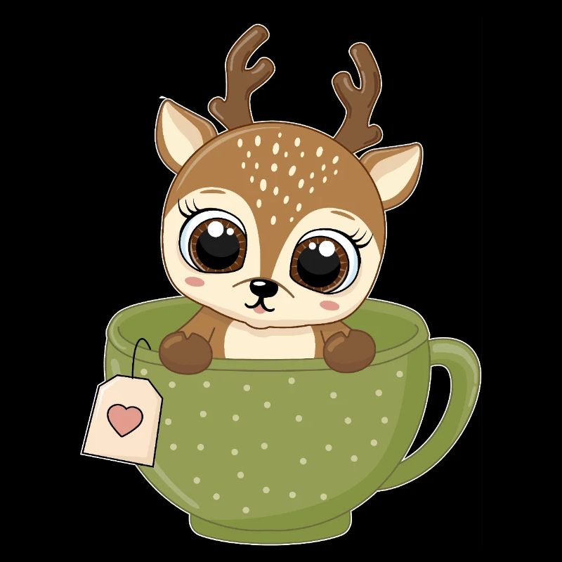 Rehkitz im Teebecher Lustig Wald Tee trinker