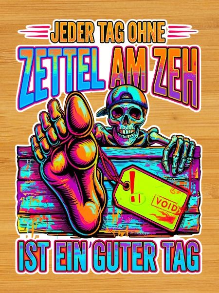 Neon Skelett Zeh Zettel