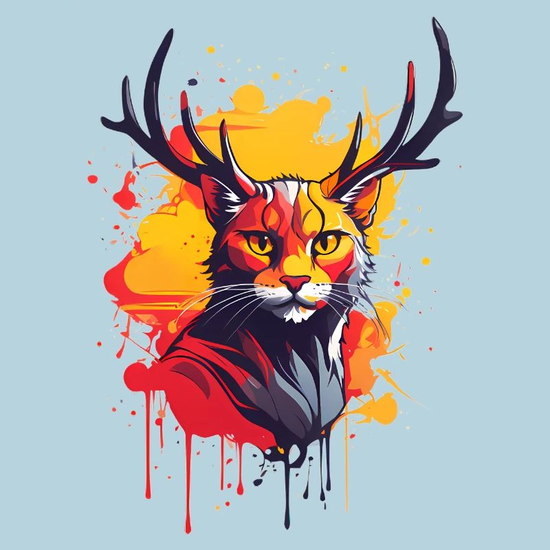 Katze mit Geweih