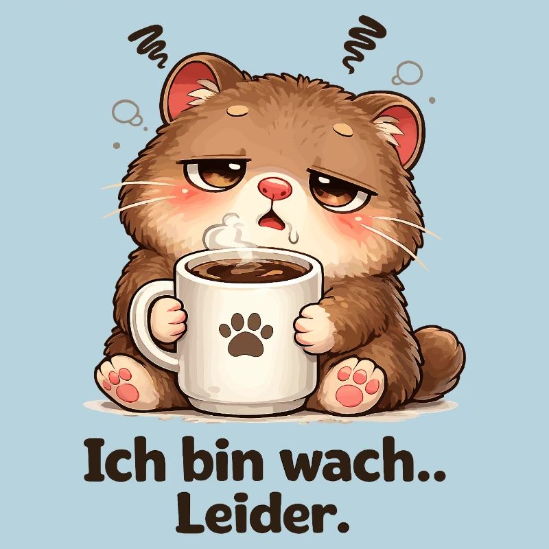 Kuschelkätzchen Kaffee Müde