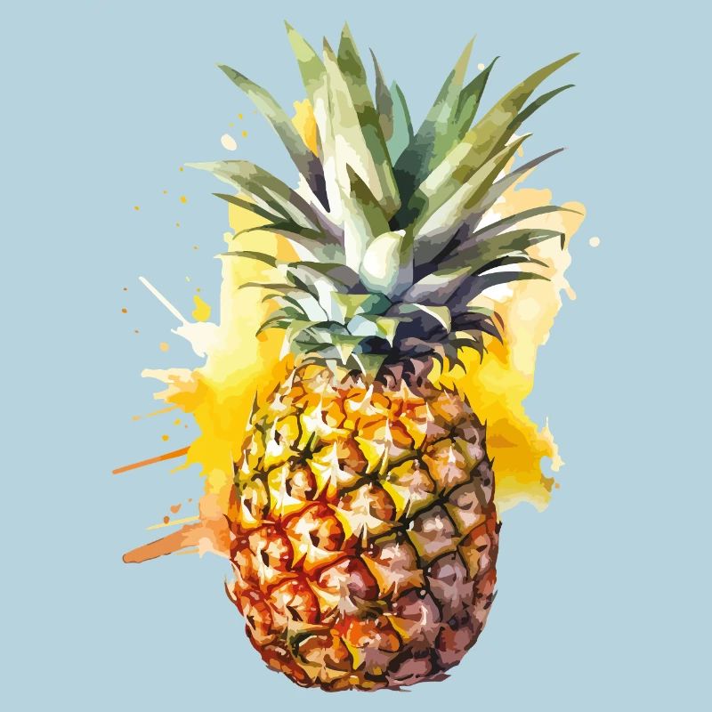 Éclaboussure d’aquarelle à l’ananas