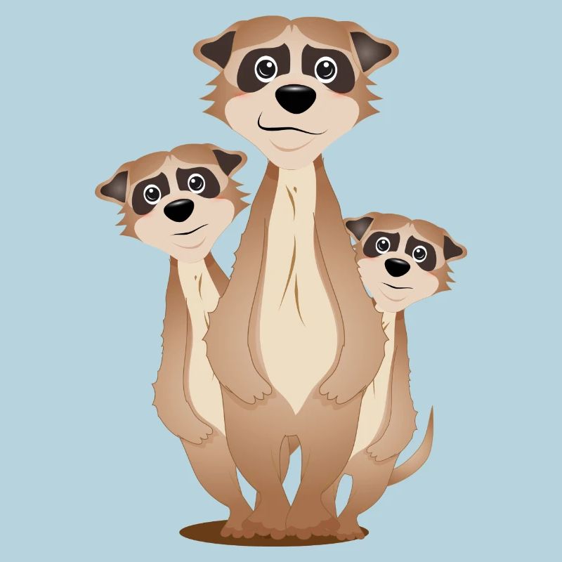 funny meerkat group with cuddly factor