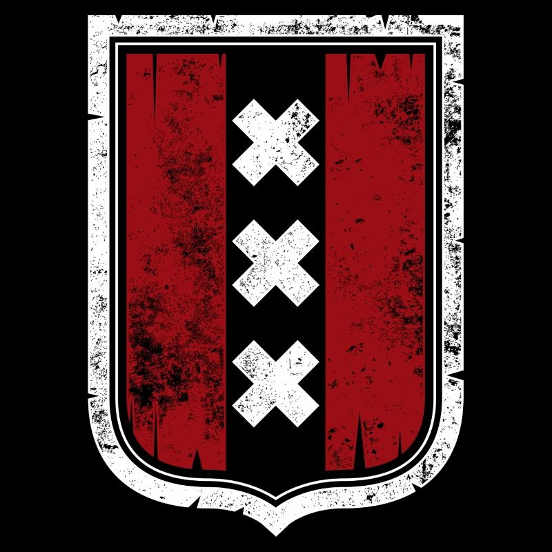 Red Shield Crest with White Xs