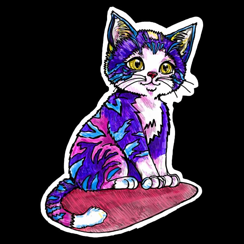 Petit chat à la fourrure violette