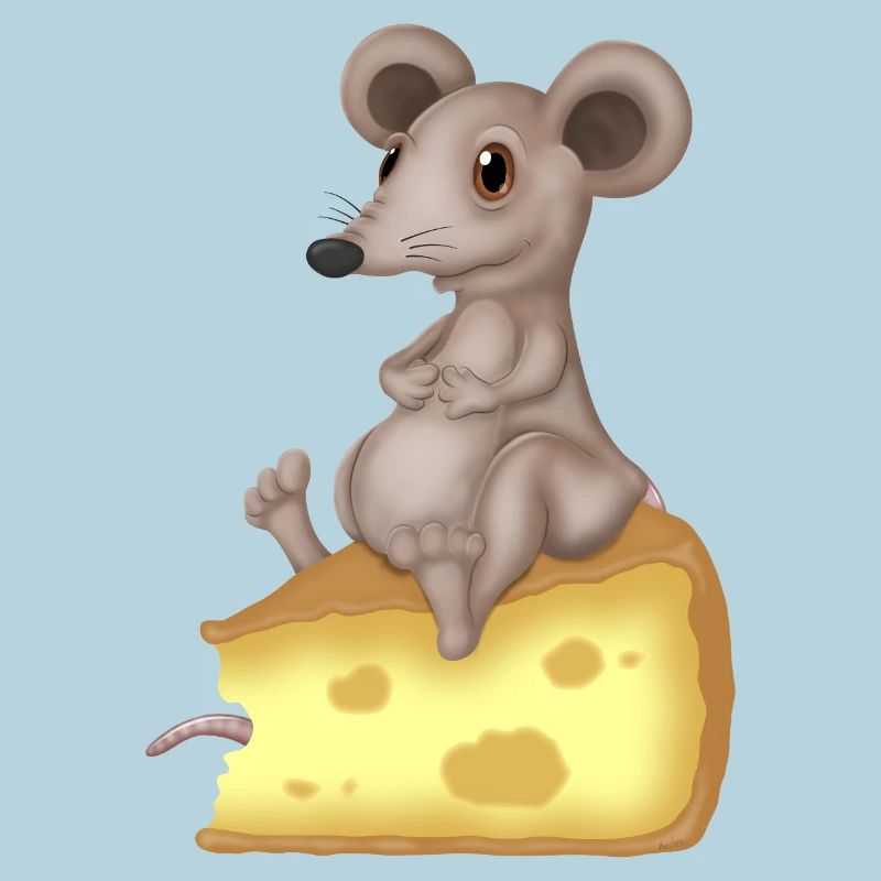 Souris mignonne sur fromage