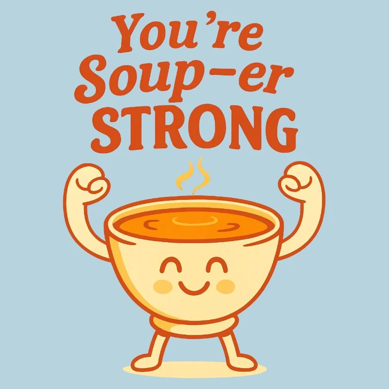 Vous êtes Soup-er Strong Mignon Jeu de mots design