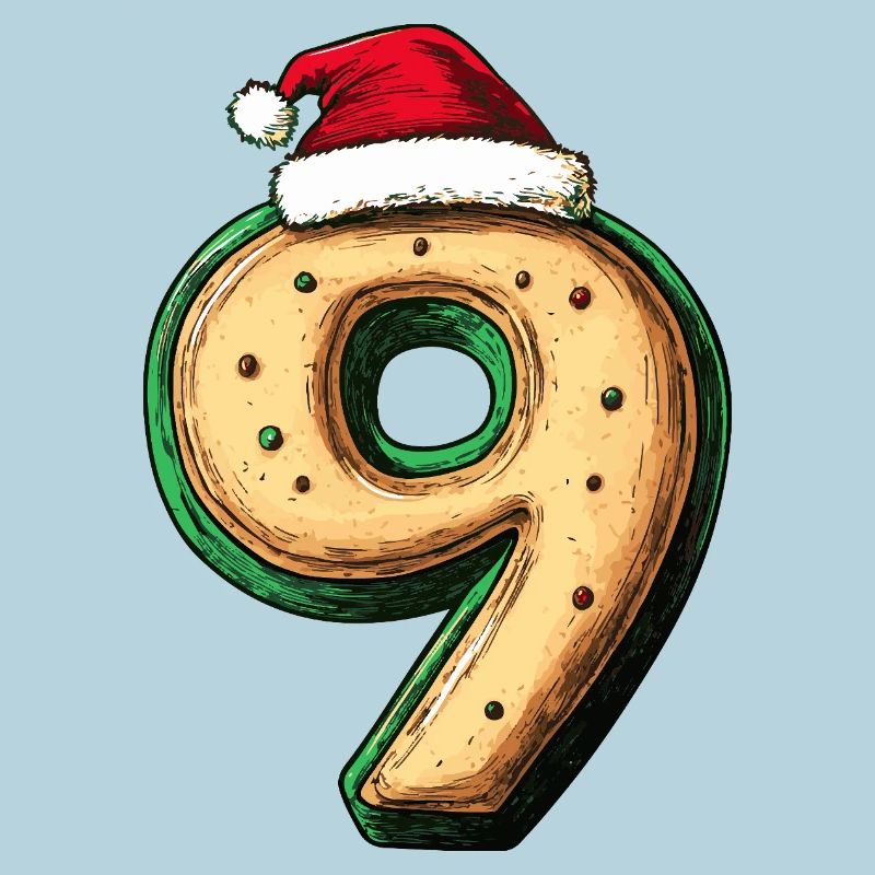 Biscuit 9 chiffres Noël