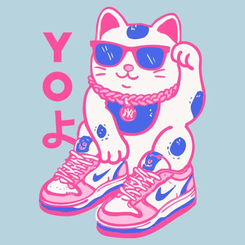 Neon Maneki Sneaker Katze