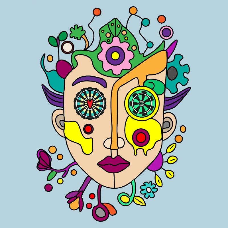 Kaleidoskopisches Splitgesicht