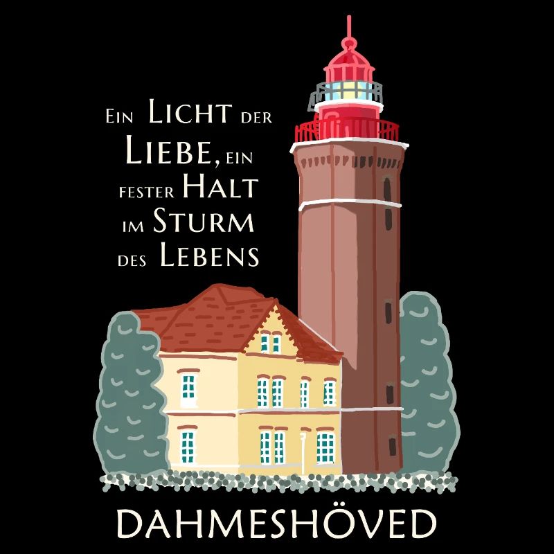 Dahme, hand drawing of old lighthouse, Dahmeshöved