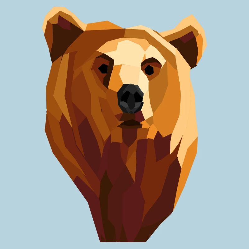 Low poly geometric bear