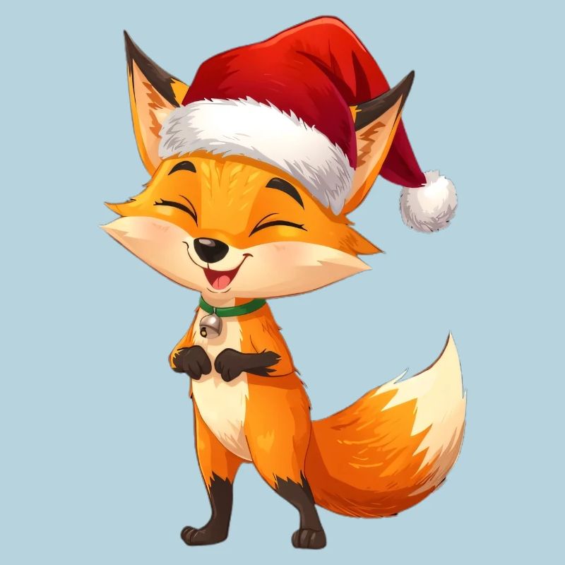 Fox with Santa Hat