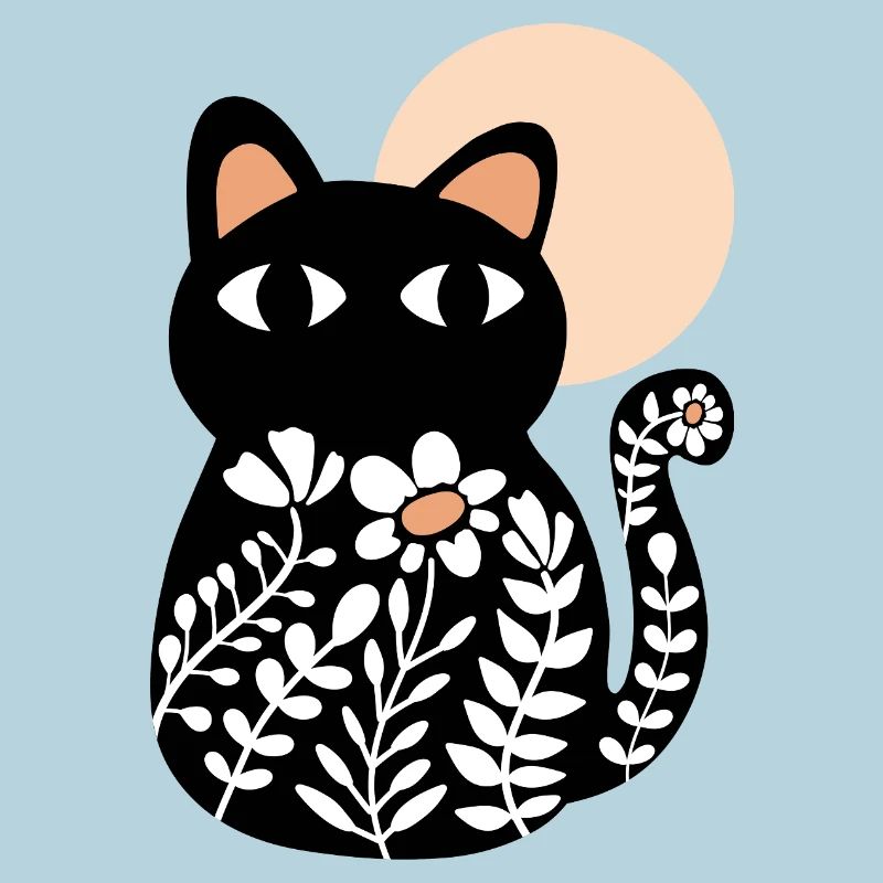 Chat en fleurs