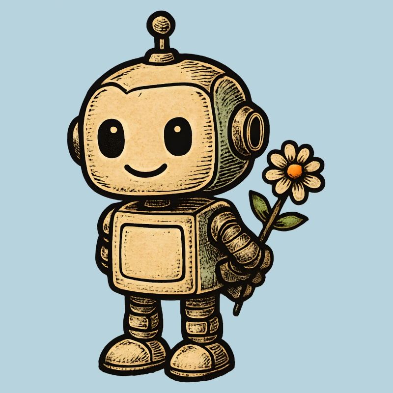 Robot mit Blume