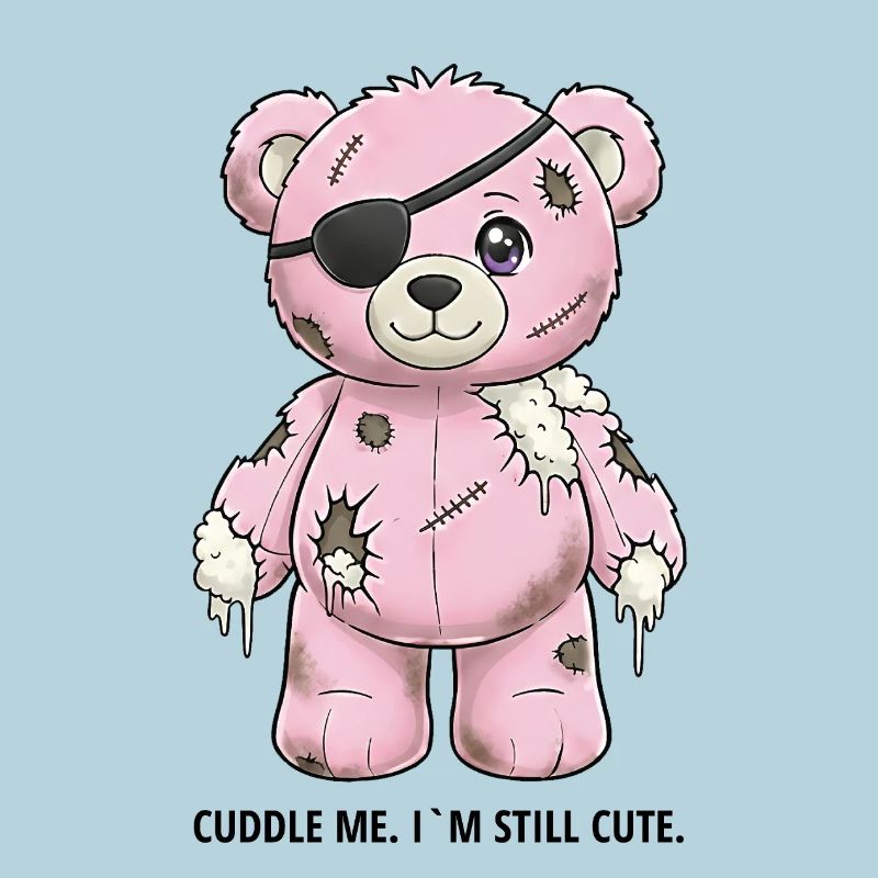 Patchwork Pinker Teddybär mit Augenklappe