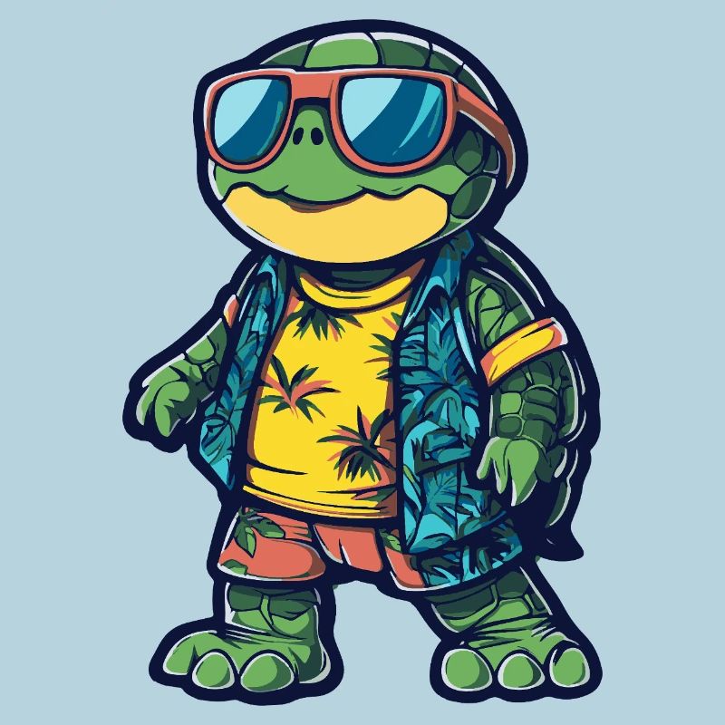 Schildkröte Comic Urlaub